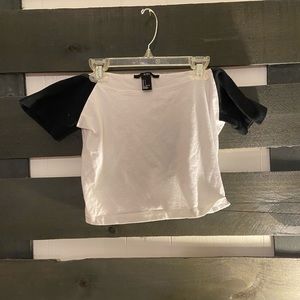 Forever 21 Off-the-Shoulder Color Block Crop Top